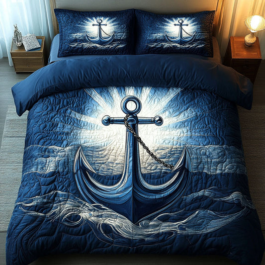 Luminous Anchor 3-Piece Quilted Bedding Set NCU0NT4828