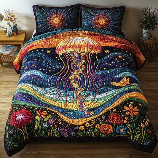 Luminous Depths 3-Piece Quilted Bedding Set NCU0DK4127
