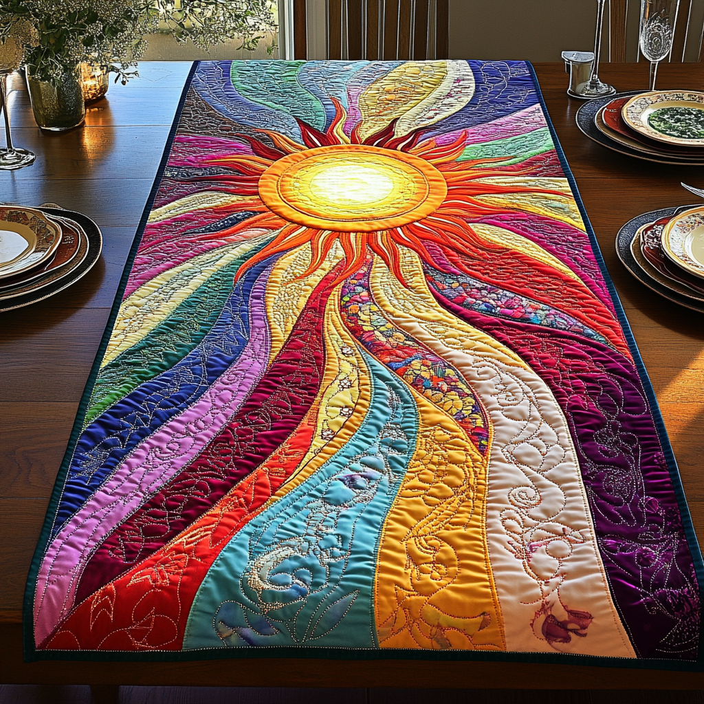 Luminous Rays Quilted Table Runner NCU0DV3050