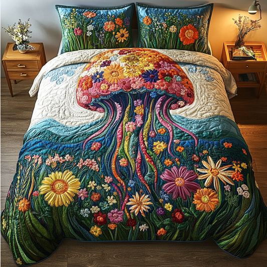 Luminous Waves 3-Piece Quilted Bedding Set NCU0DK4148