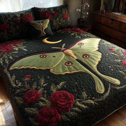 Luna Moth 3-Piece Quilted Bedding Set NCU0VL3740