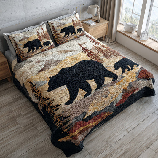 Lunar Bear Trek 3-Piece Quilted Bedding Set NCU0HH1411