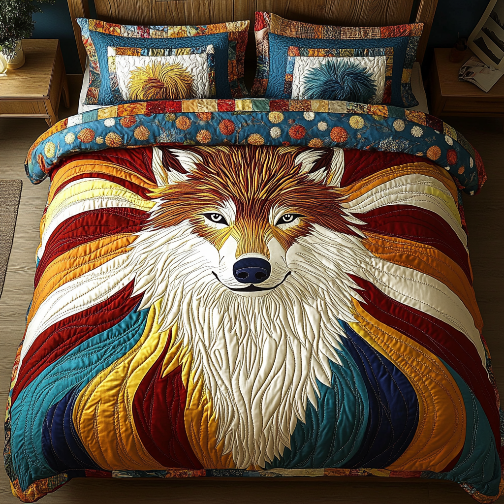 Lunar Howl 3-Piece Quilted Bedding Set NCU0DK4438