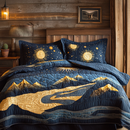 Lunar Peaks 3-Piece Quilted Bedding Set NCU0VL985