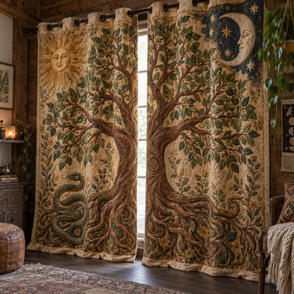 Lunar Serpent Roots Quilted Curtains NCU0VL3987