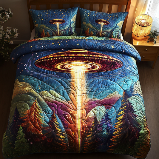 Lunar Visitors 3-Piece Quilted Bedding Set NCU0DV3001