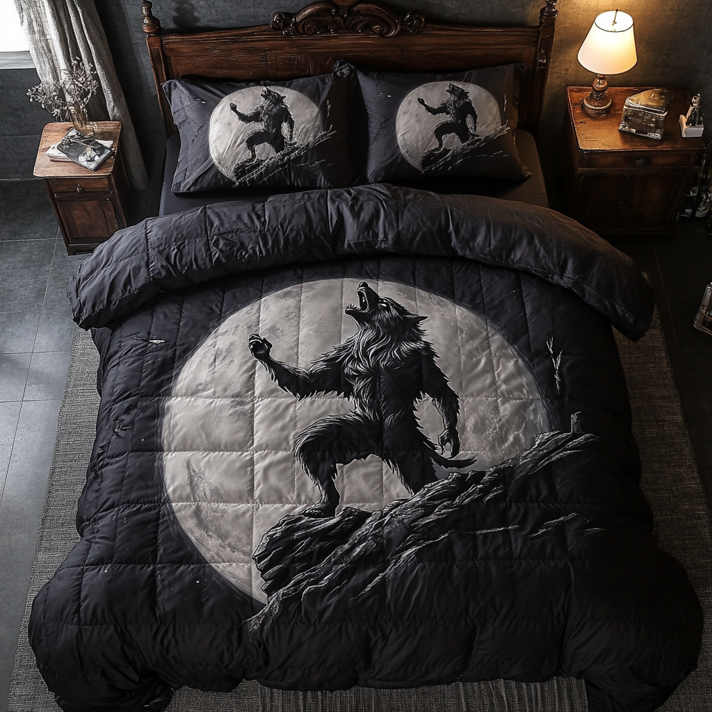Lunar Werewolf 3-Piece Quilted Bedding Set NCU0DK7927