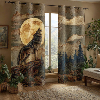 Lunar Wolf Majesty Quilted Curtains NCU0HH1592