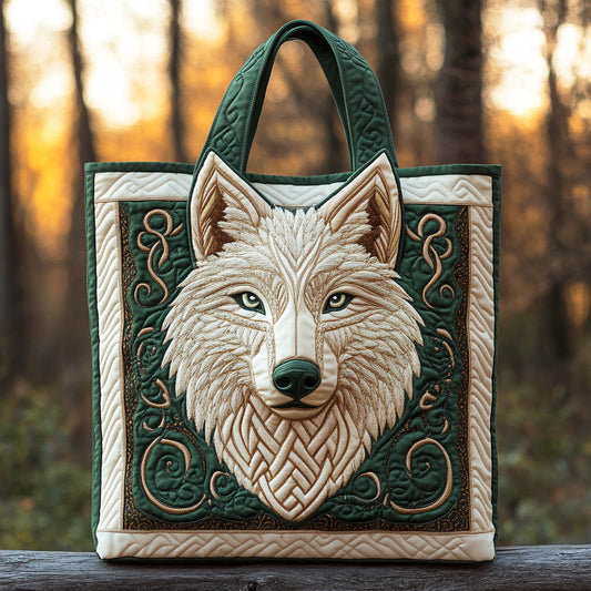 Lunar Wolf Spirit Quilted Tote Bag NCU0TD1161