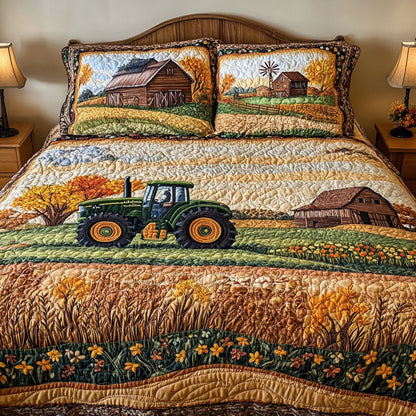 Lush Autumn Landscape 3-Piece Quilted Bedding Set NCU0PT7786