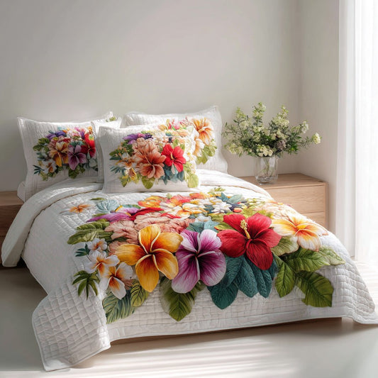 Lush Bouquet 3-Piece Quilted Bedding Set NCU0VL3558