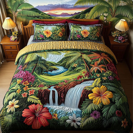 Lush Lagoon 3-Piece Quilted Bedding Set NCU0PT4728