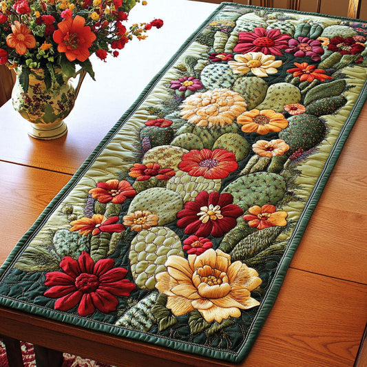 Lush Succulents Quilted Table Runner NCU0NT3931