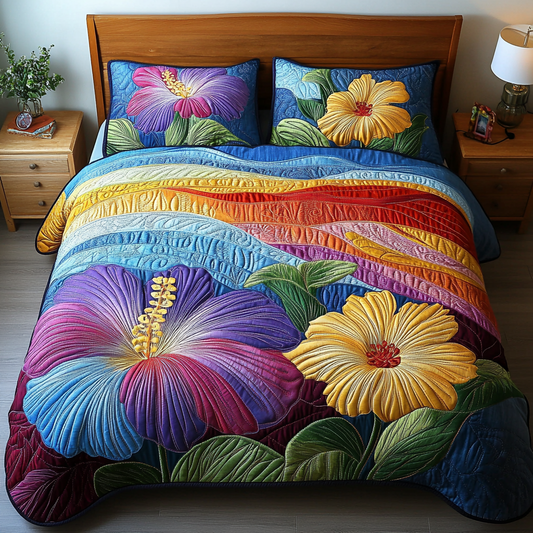 Lush Tropics 3-Piece Quilted Bedding Set NCU0DK5703