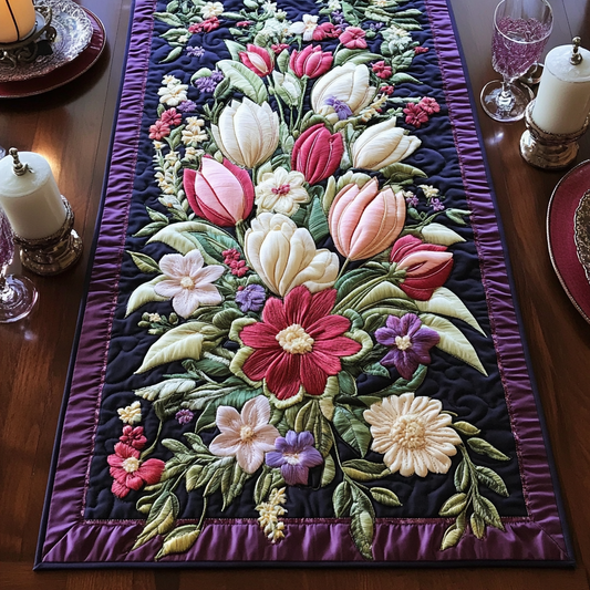 Luxe Blooms Quilted Table Runner NCU0VH3282