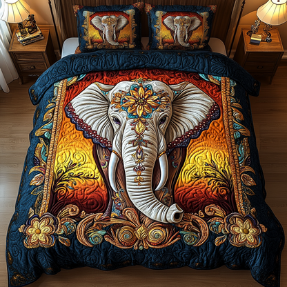Luxurious Elephant 3-Piece Quilted Bedding Set NCU0VH1163