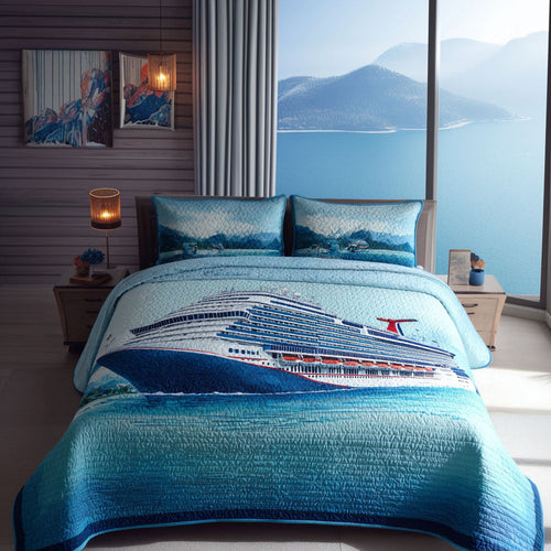 Luxury Cruiser 3-Piece Quilted Bedding Set NCU0PT8032