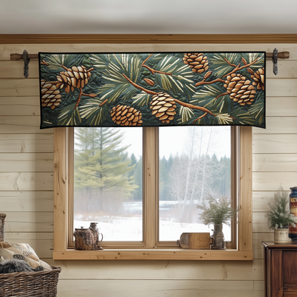 Pinecone Forest Quilted Valance NCU0VH5982
