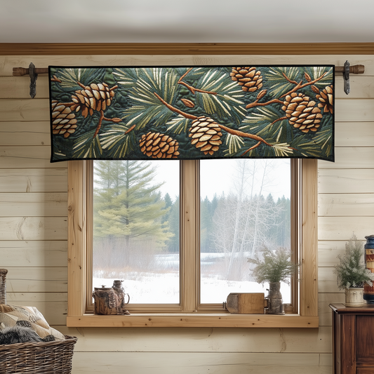 Pinecone Forest Quilted Valance NCU0VH5982