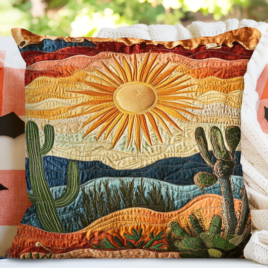 Cactus Sunset Quilted Pillow Case NCU0VH3607
