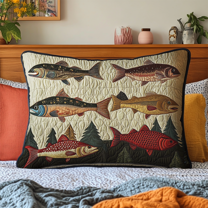Fishing Dreams Quilted Bedding Pillow Case NCU0VH3052