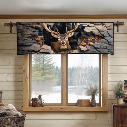 Rustic Deer Quilted Valance NCU0XD990