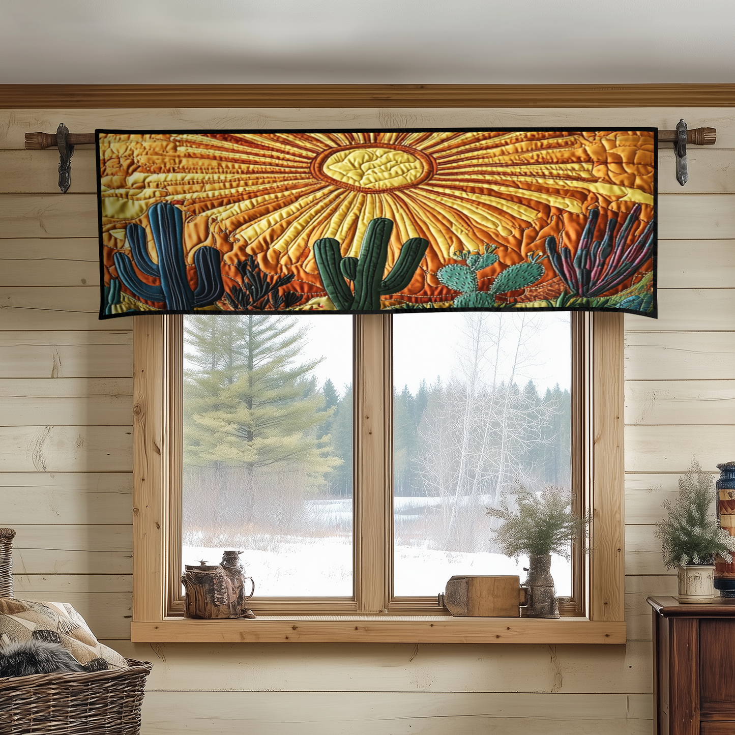Cactus Sunrise Quilted Valance NCU0VH3785