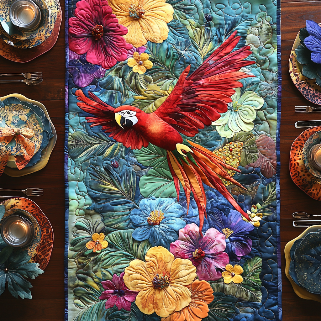 Macaw Magic Quilted Table Runner NCU0DV3045