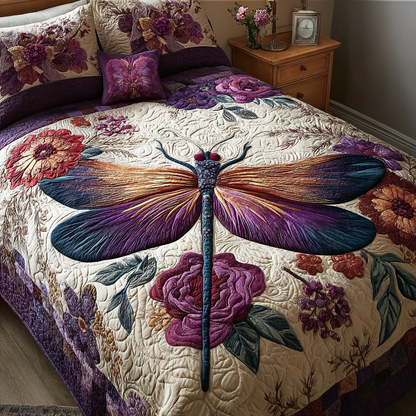 Magic Dragonfly 3-Piece Quilted Bedding Set NCU0DK10732
