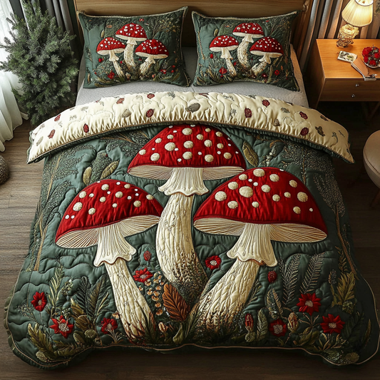 Magic Sporeland 3-Piece Quilted Bedding Set NCU0DK3756