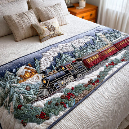 Magic Train Ride Quilted Bed Runner NCU0TD1248