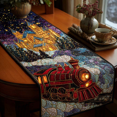 Magical Christmas Train Quilted Table Runner NCU0NT11310