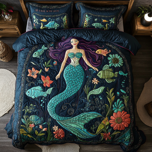 Magical Mermaid 3-Piece Quilted Bedding Set NCU0DK7876