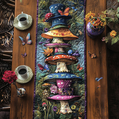 Magical Mushrooms n Butterflies Quilted Table Runner NCU0PT4148
