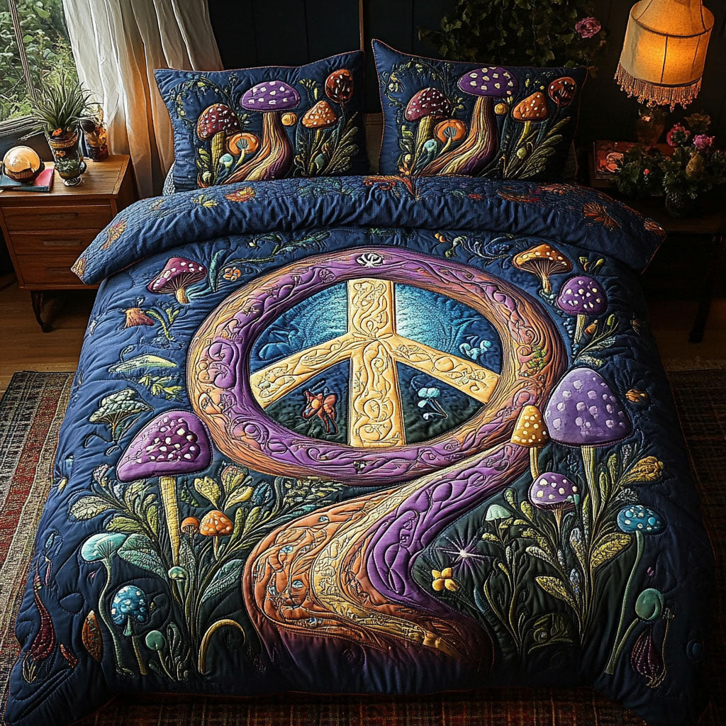 Magical Peace Trail 3-Piece Quilted Bedding Set NCU0PT4069