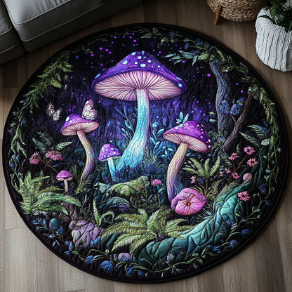 Magical Toadstool Wonderland Quilted Round Mat NCU0PT4049