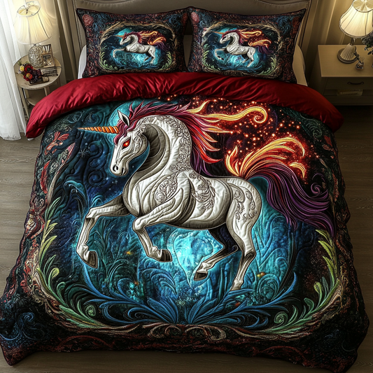 Magical Unicorn 3-Piece Quilted Bedding Set NCU0DK8363