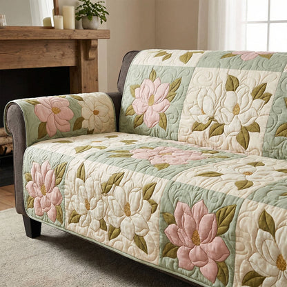 Magnolia Bloom Quilted Sofa Cover NCU0TD2376