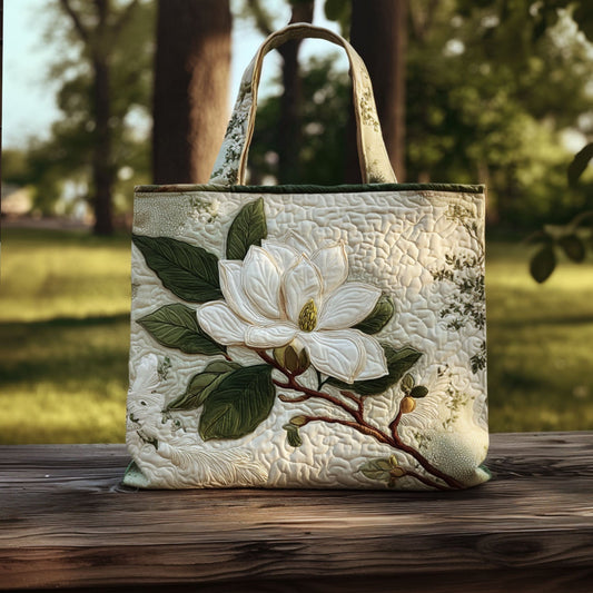 Magnolia Blossom Quilted Tote Bag NCU0PT7950
