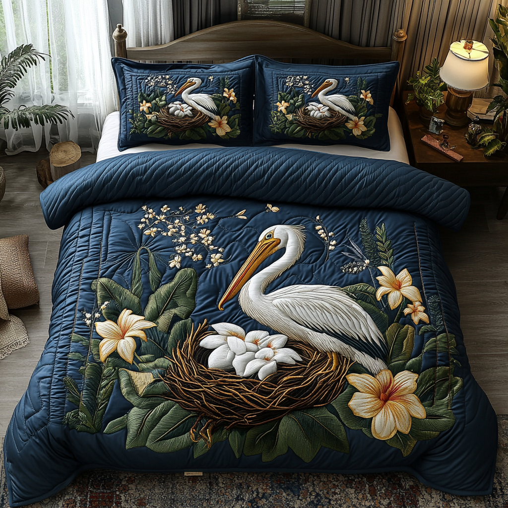 Magnolia Breeze 3-Piece Quilted Bedding Set NCU0DV4838