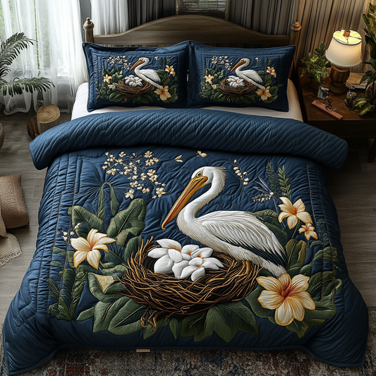 Magnolia Breeze 3-Piece Quilted Bedding Set NCU0DV4838