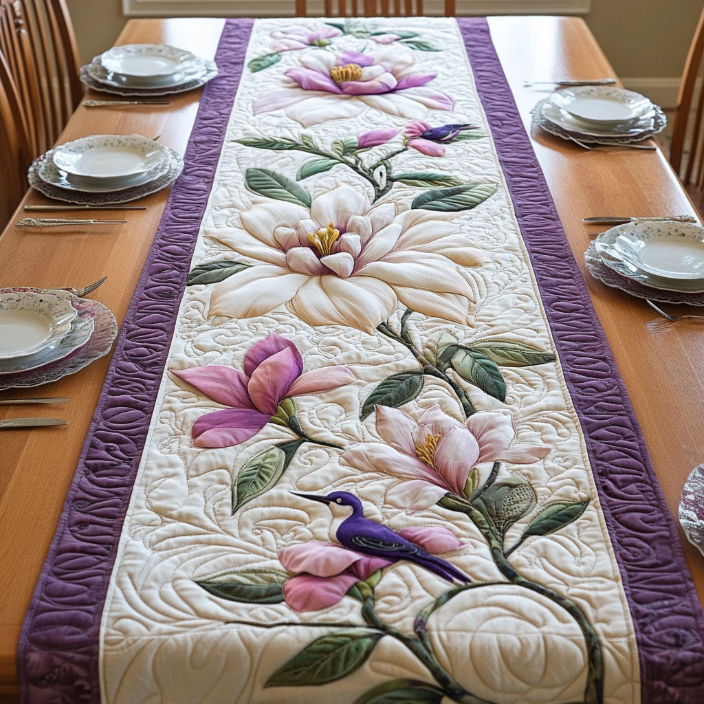 Magnolia Delight Quilted Table Runner NCU0PT3653