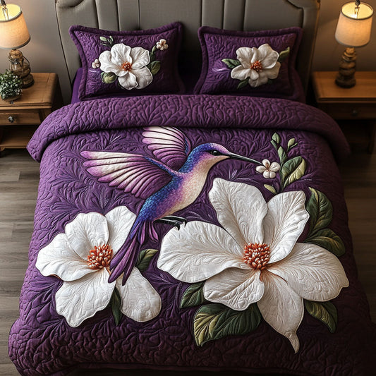 Magnolia Dream 3-Piece Quilted Bedding Set NCU0NT4800