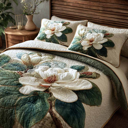 Magnolia Dream 3-Piece Quilted Bedding Set NCU0XD2654