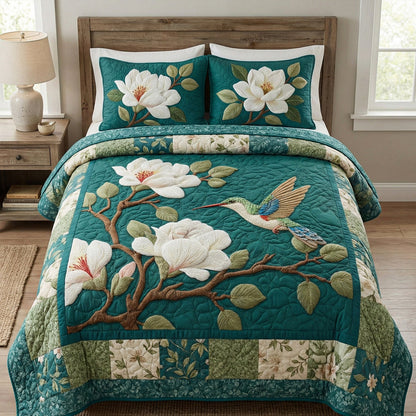 Magnolia Grace 3-Piece Quilted Bedding Set NCU0NT12326