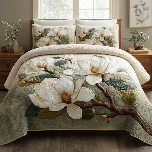 Magnolia Haven 3-Piece Quilted Bedding Set NCU0XD2662