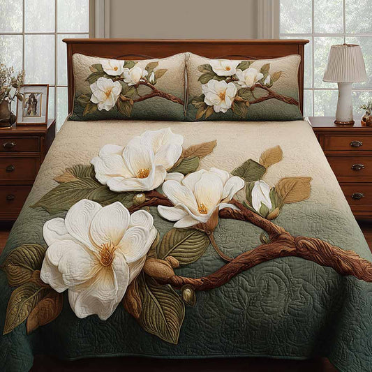 Magnolia Majesty 3-Piece Quilted Bedding Set NCU0XD2664