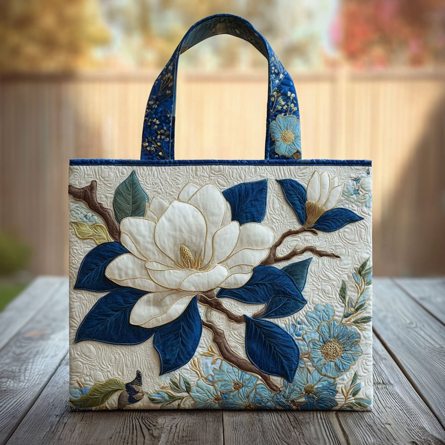 Magnolia Peace Quilted Tote Bag NCU0PT7957