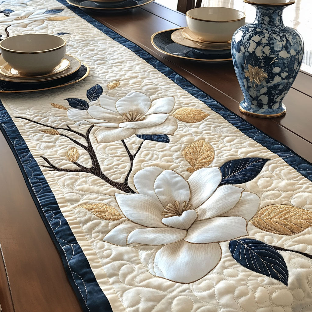 Magnolia Treasure Quilted Table Runner NCU0PT6459