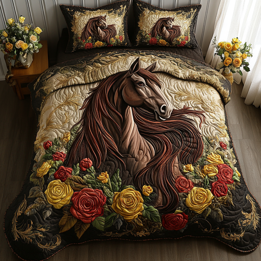 Majestic Horse Quilted Bedding Set NCU0DV5221